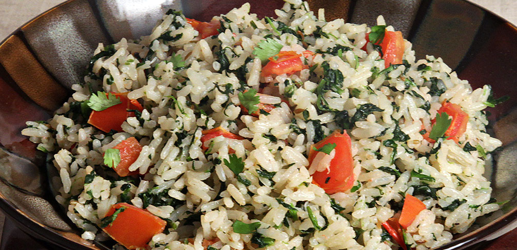 Jasmine Rice with Spinach and Tomatoes