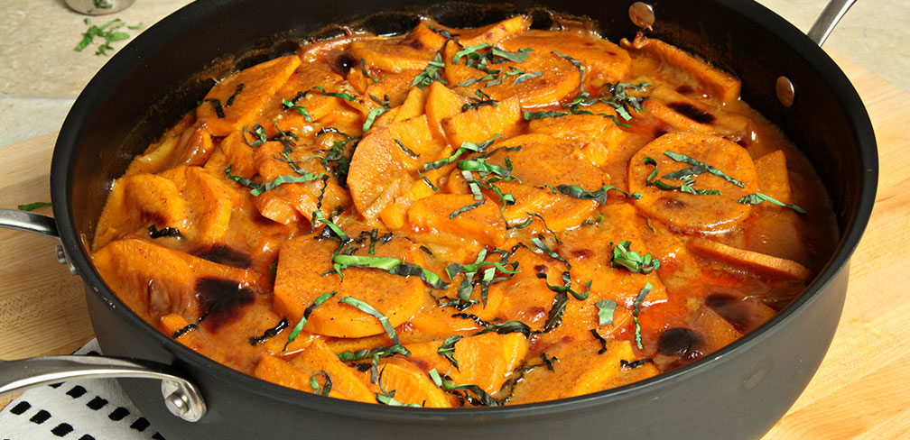 Red Curry Scalloped Sweet Potatoes