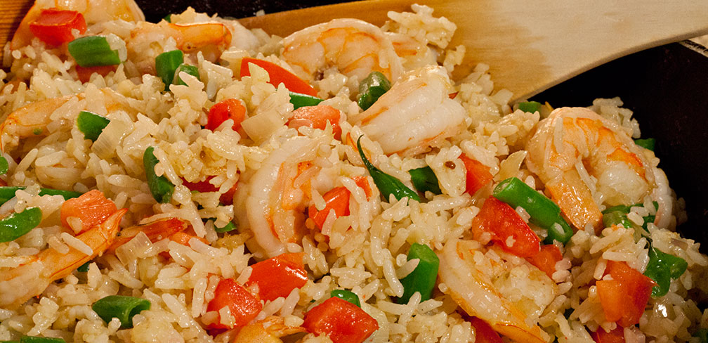Green Curried Rice with Shrimp