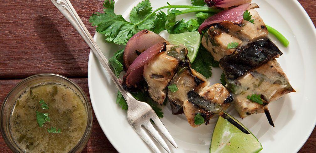Swordfish and Eggplant Satays