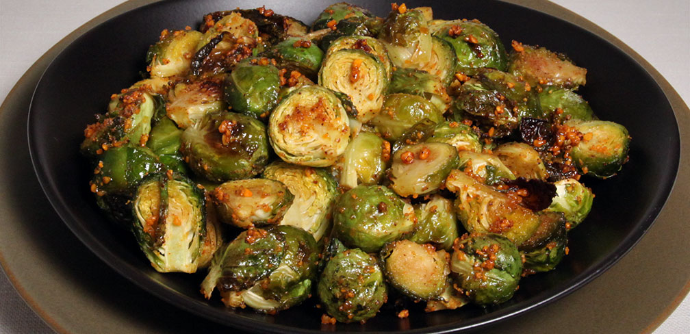 Spicy Peanut Baked Brussels Sprouts