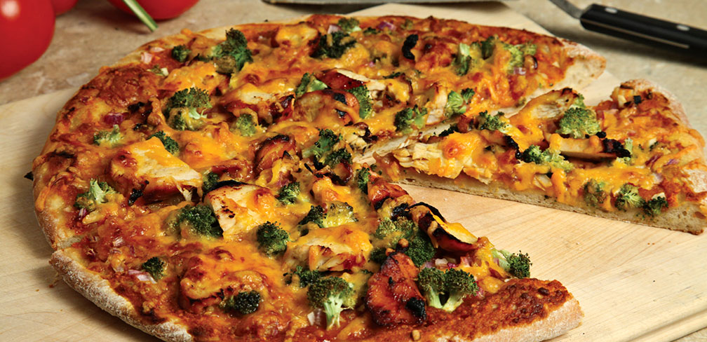 Grilled Chicken and Broccoli Pizza